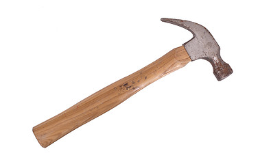 Image showing Metal hammer with wood handle