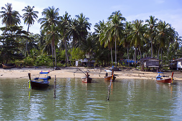 Image showing Boats near Koh Mook Island Pier.