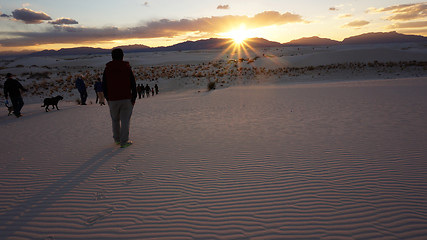 Image showing The White Sands desert is located in Tularosa Basin New Mexico. 