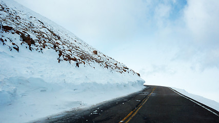 Image showing Road to the Pikes Peak, Colorado in the winter