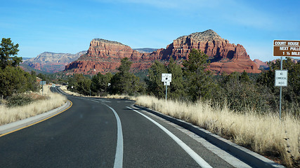 Image showing Scenic of Highway 163 through Monument Valley, Arizona