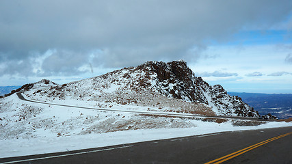 Image showing Road to the Pikes Peak, Colorado in the winter