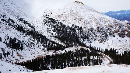 Image showing Scenery view of Pikes Peak national park, Colorado in the winter