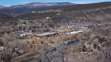 Image showing Landscape of the buildings of the downtown in Durango, Colorado