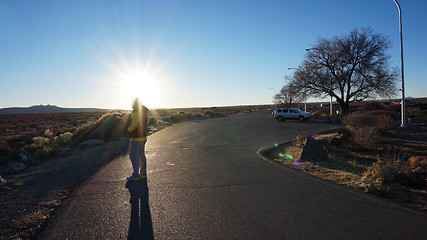 Image showing Visitor inside the Rio Grande Gorge National Park