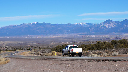 Image showing A car on the road in Arizona