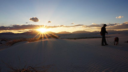 Image showing The White Sands desert is located in Tularosa Basin New Mexico. 