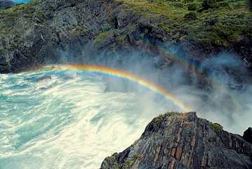 Image showing Waterfall in Torres del Paine