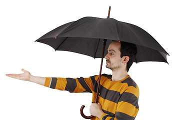 Image showing Man with umbrella