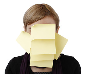 Image showing Woman and post it