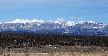 Image showing Winter view of Rocky mountain 