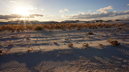 Image showing The White Sands desert is located in Tularosa Basin New Mexico.