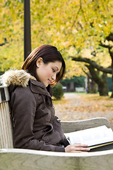 Image showing Studying girl