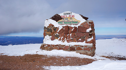 Image showing Pikes Peak in the Pike national forest