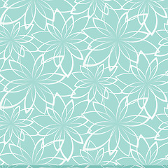 Image showing Vector seamless background. Flowers on a light blue background