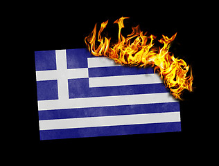 Image showing Flag burning - Greece