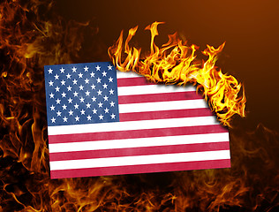 Image showing Flag burning - USA