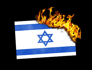 Image showing Flag burning - Israel