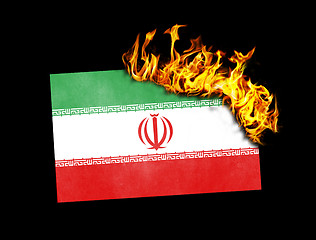 Image showing Flag burning - Iran