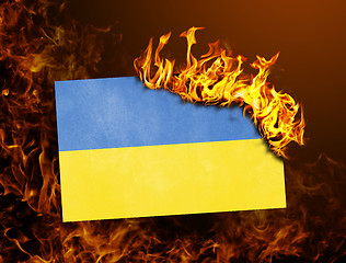 Image showing Flag burning - Ukraine