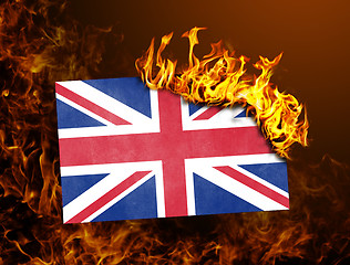 Image showing Flag burning - United Kingdom