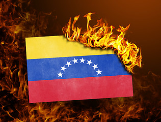 Image showing Flag burning - Venezuela