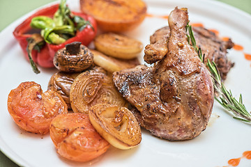 Image showing grilled duck legs