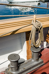 Image showing Blocks and tackles of a sailing vessel