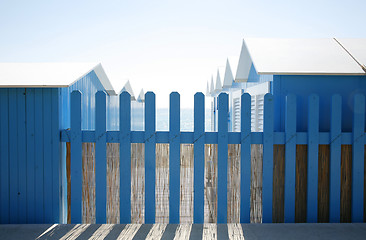 Image showing Blue fence