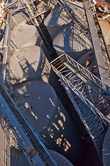 Image showing Towers of grain drying enterprise at sunny day