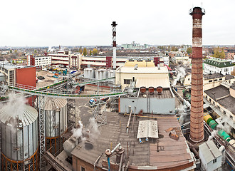 Image showing Towers of grain drying enterprise. 