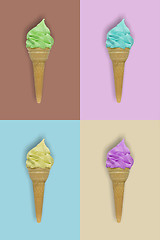 Image showing ice cream on colorful background