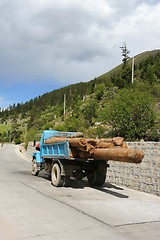 Image showing Truck with logs in China