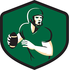 Image showing American Football Quarterback QB Shield Retro