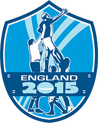 Image showing Rugby Lineout England 2015 Shield