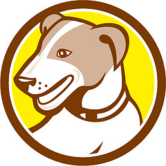 Image showing Jack Russell Terrier Head Circle Cartoon