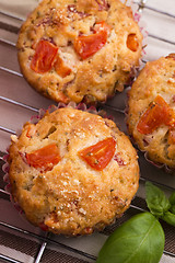 Image showing Fresh pizza muffin as a snack