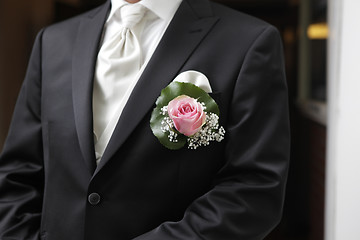 Image showing Groom with Rose