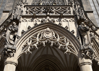 Image showing Doorway of St. Peter and Paul Cathedral in Brno