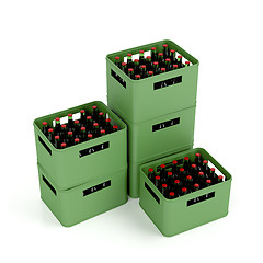 Image showing Crates with lager beer