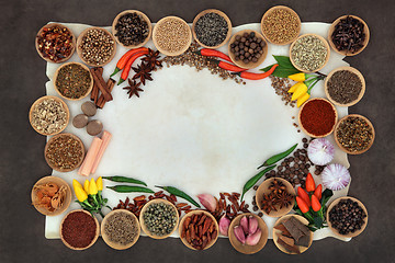 Image showing Spice and Herb Abstract Border