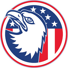 Image showing American Eagle Head Circle Retro