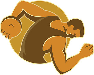 Image showing Discus Thrower Throwing Side Retro