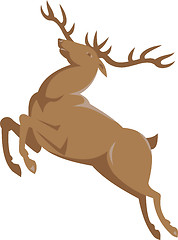 Image showing Elk Stag Deer Jumping Retro 