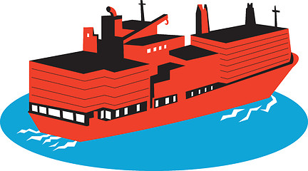 Image showing Container Cargo Ship Retro