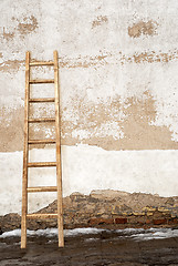 Image showing weathered stucco brick wall 