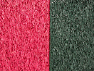 Image showing Red green leatherette background