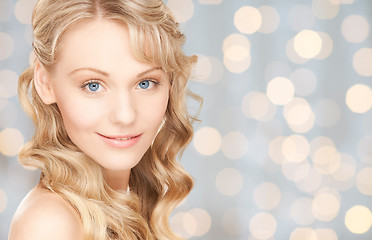 Image showing face of beautiful young happy woman with long hair