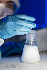 Image showing close up of scientist making test in lab