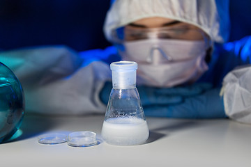 Image showing close up of scientist making test in lab